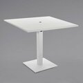 Bfm Seating BFM Beachcomber-Margate 32'' Square White Aluminum Dining Height with Square Base and Umbrella Hole 163BCM3232WD